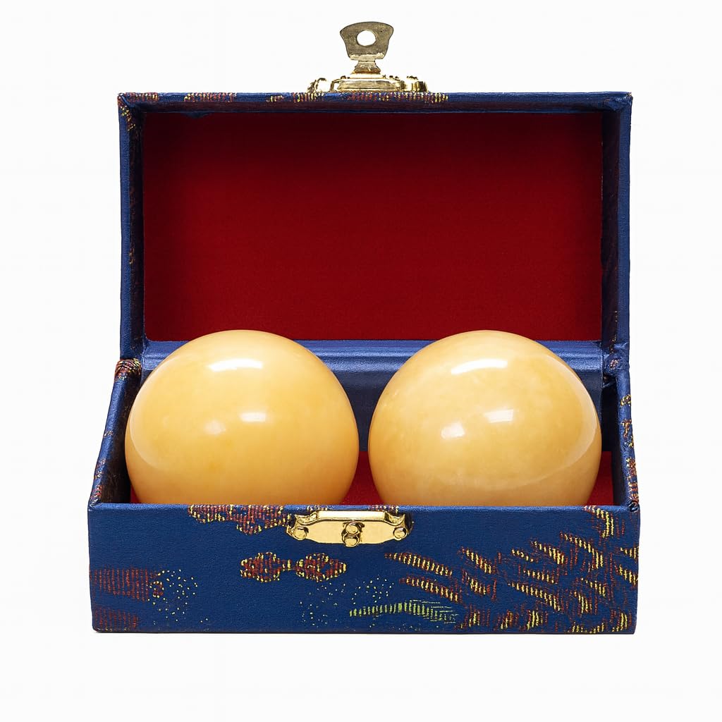 JapanBargain, Baoding Balls Set of 2 - Hand Exercise, Stress Relief, Coordination & Strength Training, Therapy Balls with Box (A