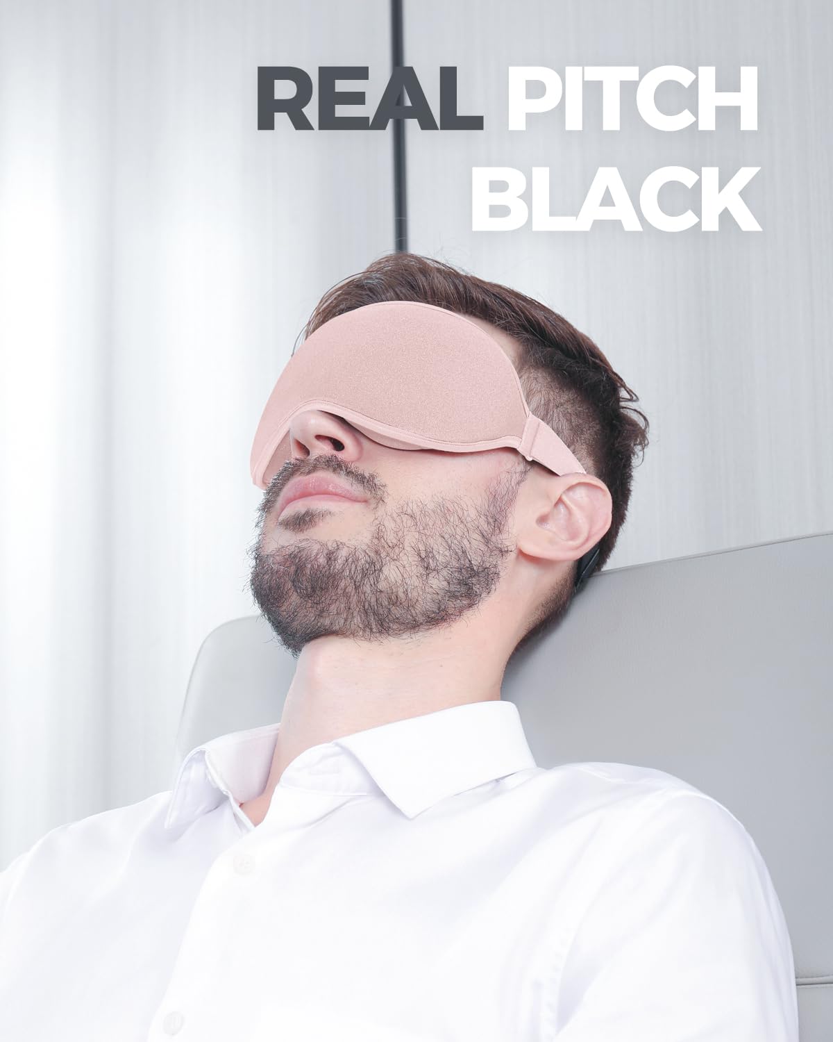MZOO Luxury Pink Sleep Mask for Back and Side Sleeper, Completely Block Out Light Sleeping Eye Mask for Women Men, Zero Eye Pres