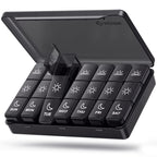 AUVON Weekly Pill Organizer 3 Times a Day, Large Pill Box 7 Day with Dual Protection for Travel, Black Pill Case for Privacy Pro