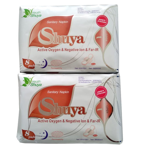 SHUYA Anion Ultral Long Overnight Pads for Woman with Wings,Postpartum Pads After Birth with Patented Negative ion Strip, Super 