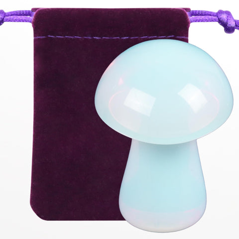 ZHIYUXI Opal Crystal Mushroom Ornament Opal Stone Gemstones Mini Mushroom Figurine Healing Crystal Stones Mushroom Decor Sculptu