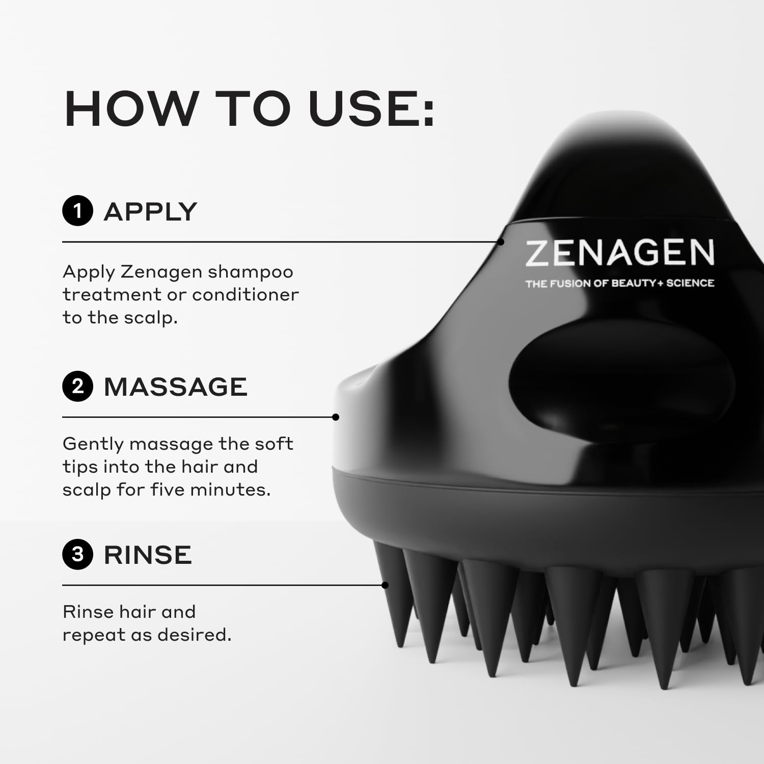 ZENAGEN Scalp Massager | Stimulates Scalp Circulation, Enhances Product Absorption, Promotes Relaxation & Scalp Health, Ergonomi