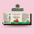 Natures Answer USDA Organic Geranium Essential Oil, 100% Pure | Natural Aromatherapy Oil for Diffuser/Humidifier, Steam Distille