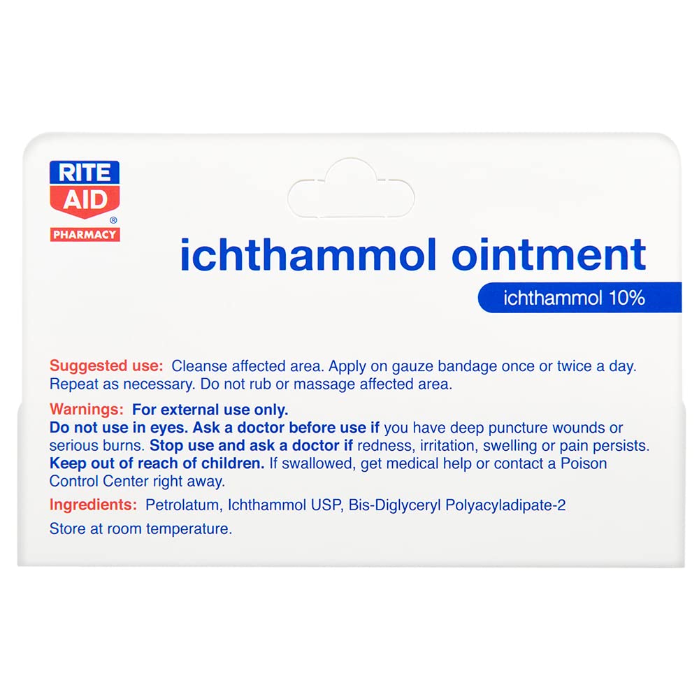 Rite Aid Ichthammol Ointment - 1 Ounce (28.3 g) - 1 Count - 10 Percent Ichthammol Ointment
