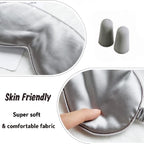 LCBD Silk Satin Sleeping Eye Mask, Silvergrey Sleep Eye Mask Night Blindfold for Women and Men, Soft Breathable Blackout Eyeshad