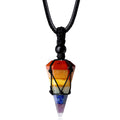 MAIBAOTA 7 Chakra Crystal Necklaces for Men Women Healing Crystal Stone Pendant Necklace Adjustable Rope Natural Pointed Reiki G