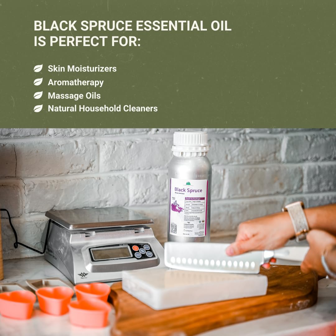 Nature Packaged Black Spruce Essential Oil from Canada - Pure Essential Oils for Diffuser, Humidifier, or Aromatherapy- Fresh &
