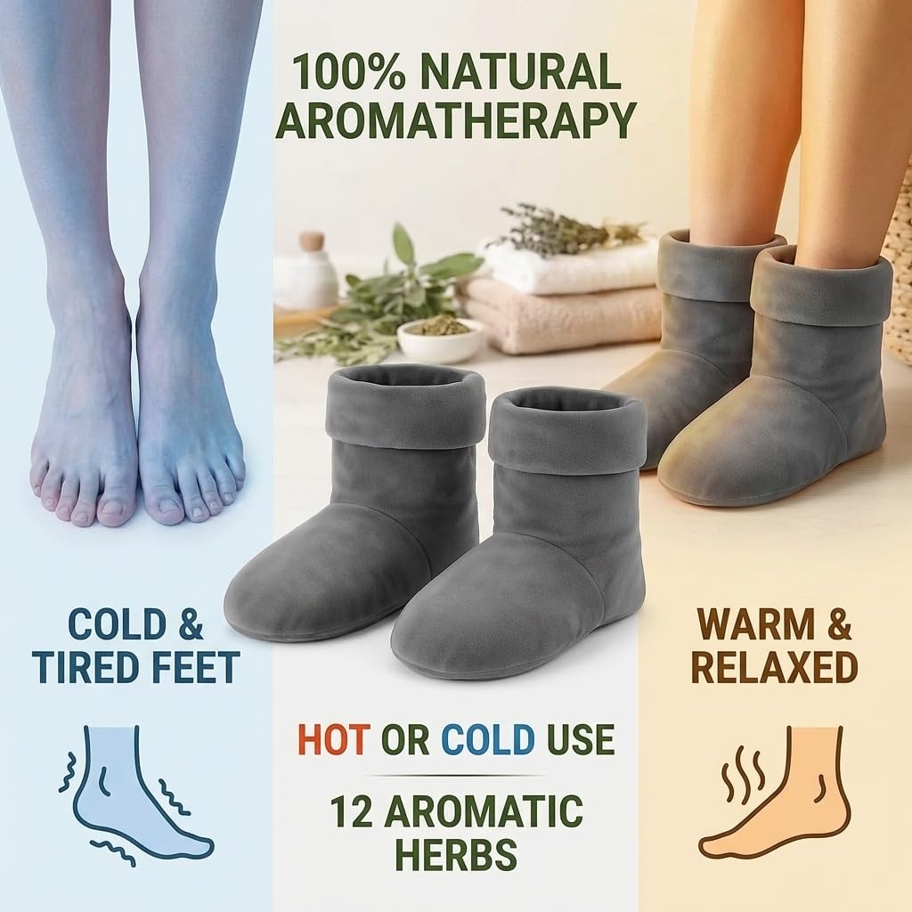 Comfort Booties for Stress & Aches Relief with 12 Herbs,  Winter Booties