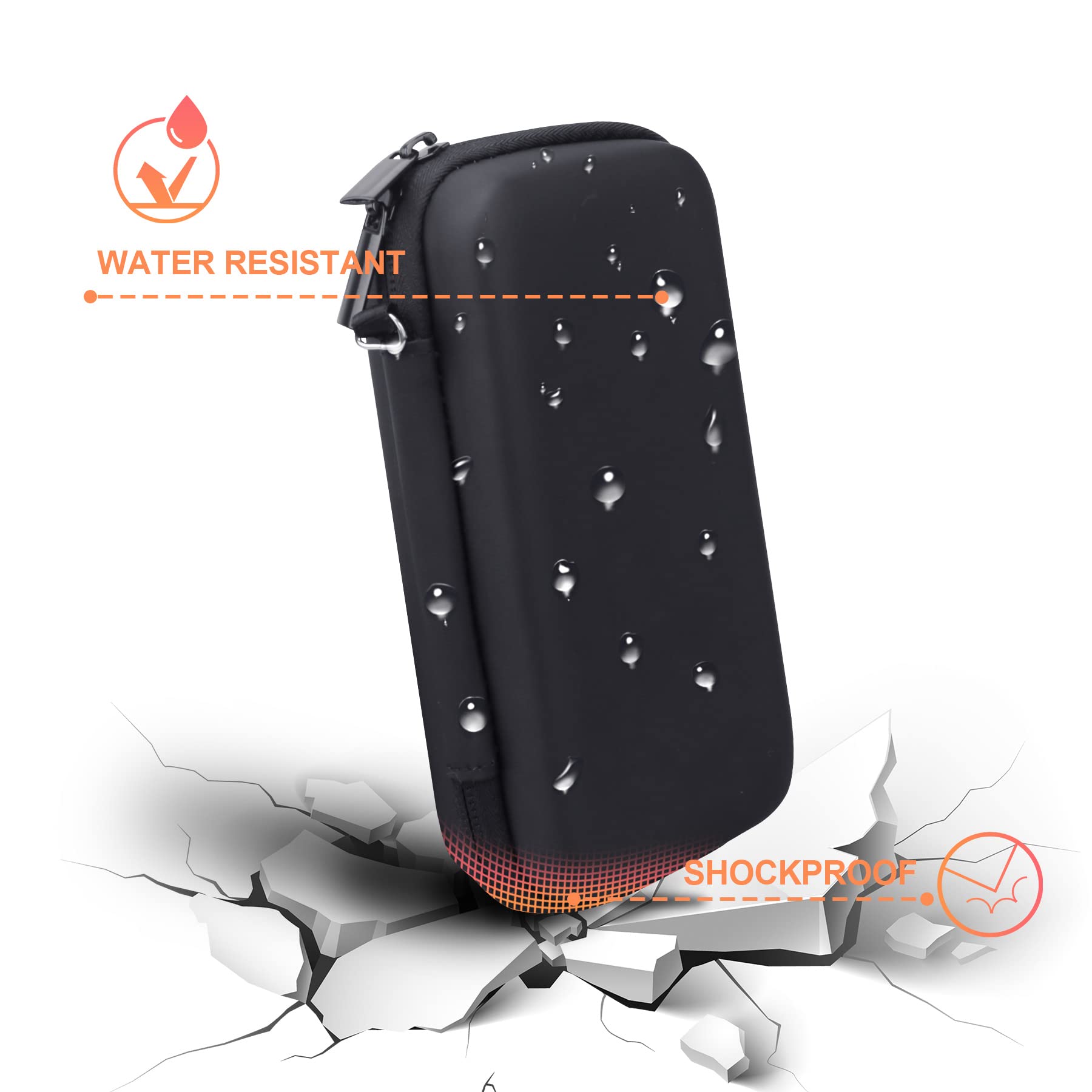 BOVKE Diabetic Supplies Travel Case, Storage Carrying Bag for Diabetes Testing Kit, Blood Glucose Monitor Meters, Test Strips, M