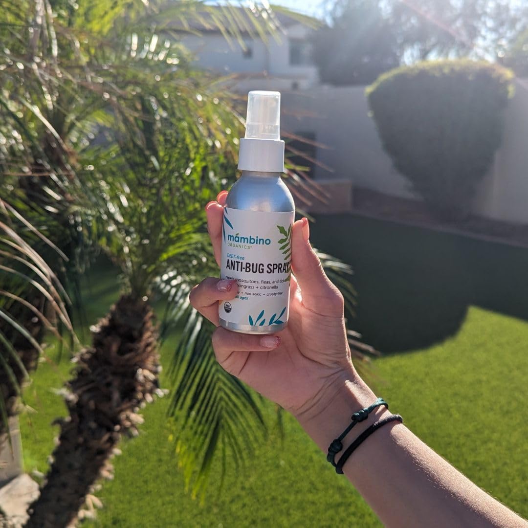 Mambino Organics Anti-Bug Mosquito Repellent Spray - All Natural, DEET-Free, Citronella Insect Repellant - 4 Fluid Ounces