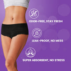 SUNKISS INTIMATES Disposable Period Underwear for Women with Heavy Flow, Unscented Postpartum Essentials, White, Large, 10 Count