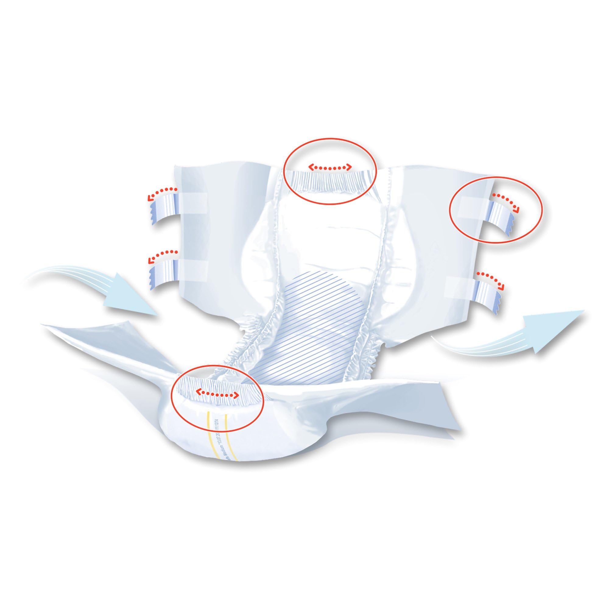 Seni Super Plus Adult Incontinence Brief M Heavy Absorbency Breathable/Overnight, S-ME25-BP1, Severe, 50 Ct