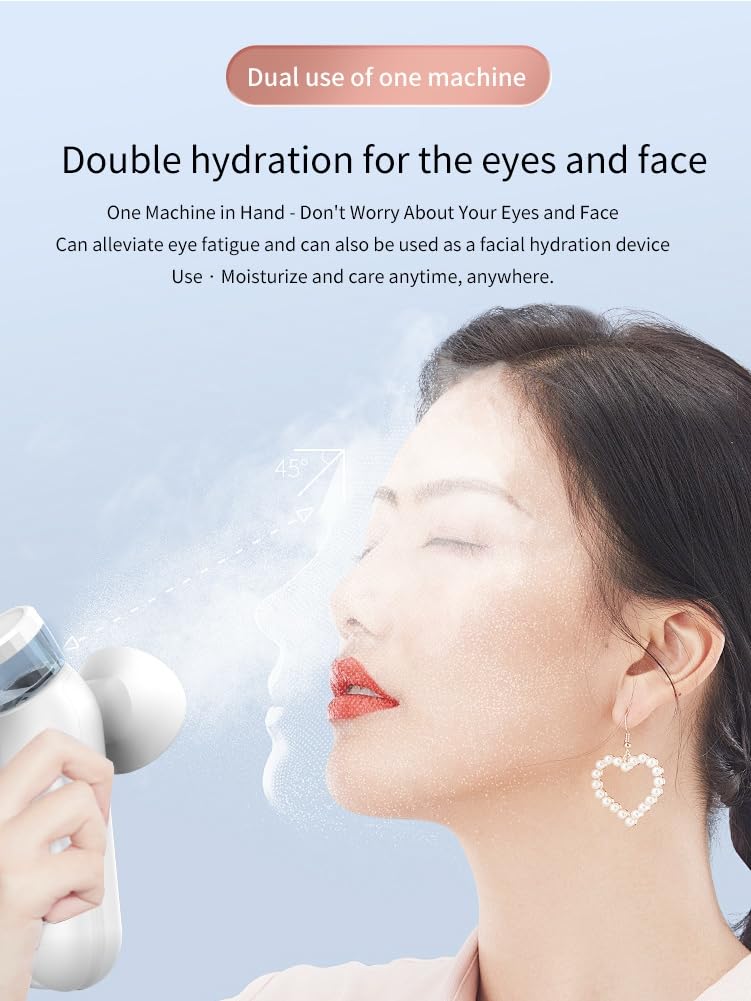 Portable Eye Mist Steamer for Dry Eye Relief - Heated Eye Mask & Mini Eye Hydrating Soothing Sprayer for Moisturizing & Cleaning