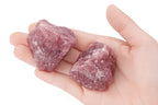 NUKAYAI 2Pcs Strawberry Quartz 1.8-2.2 Large Raw Crystals Rocks Rough Stones Healing Crystal for Polishing Decoration DIY Wrappi