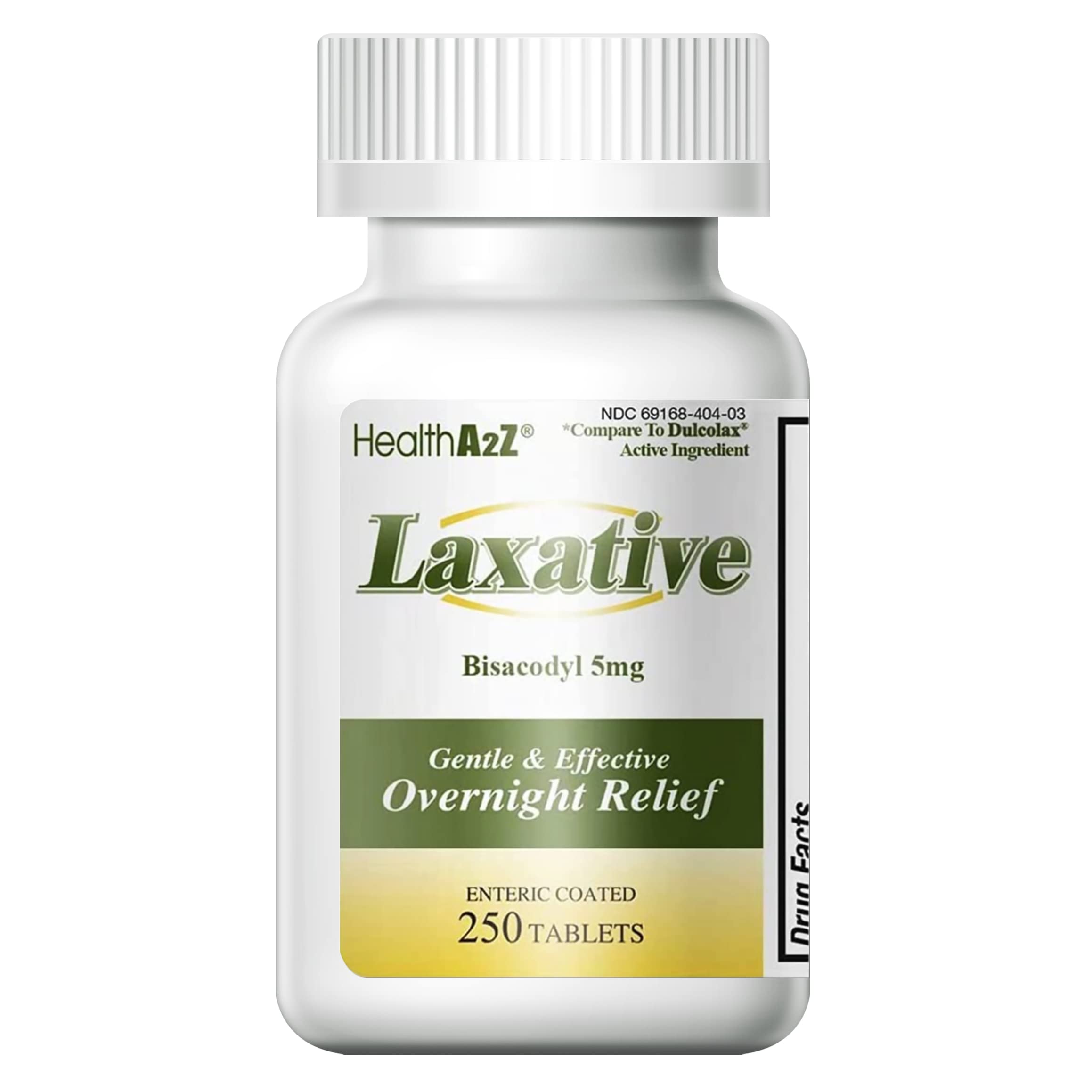 HealthA2Z Laxative Bisacodyl 5mg | 250 Counts | Gentle and Fast Overnight Relief for Constipation