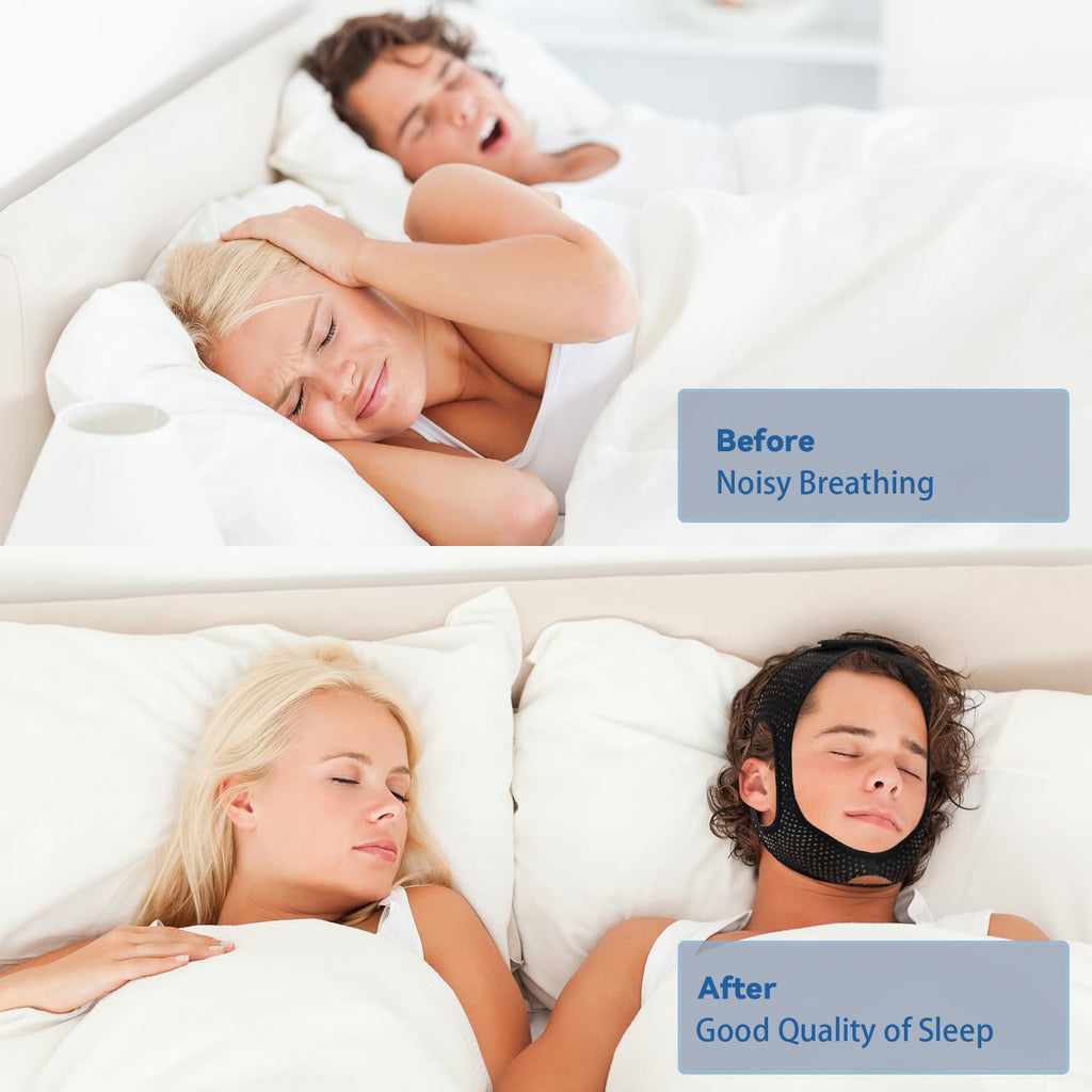 Chin Strap for CPAP Users,Chin Strap for Snoring,Adjustable & Breathable Anti Snoring Chin Strap for Sleeping, Jaw Strap for Sle