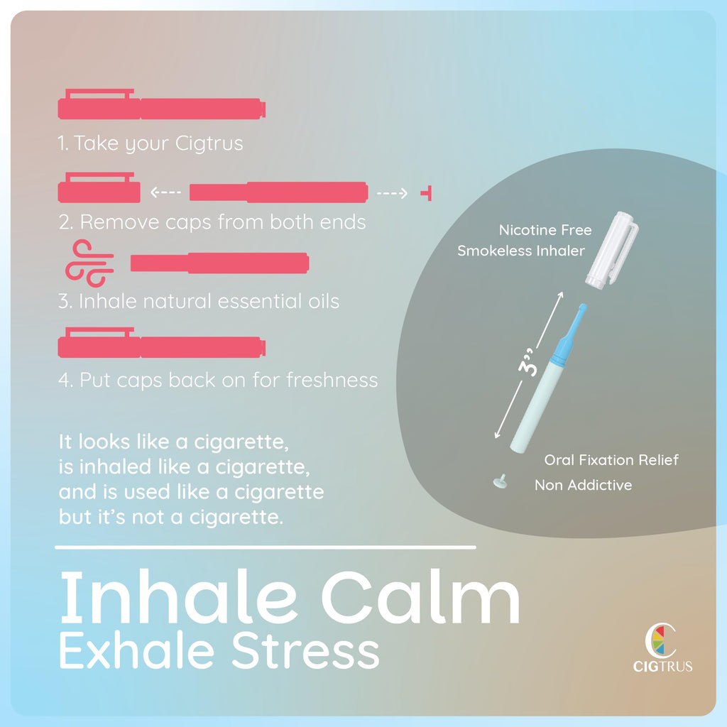 Craving Relief Inhaler (12-Piece) - Natural Quit Smoking Substitute, Nicotine & Tobacco-Free, Cigtrus Non-Electric Solution (As