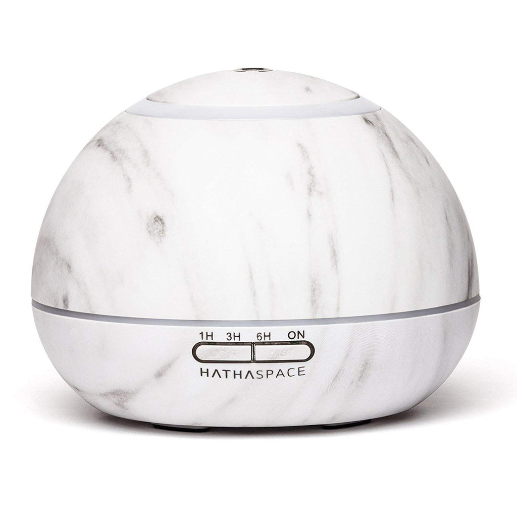HATHASPACE Marble Essential Oil Diffuser, 350ml Ultrasonic Aromatherapy Diffuser & Cool Mist Humidifier, BPA-Free, 24+ Hour Run 