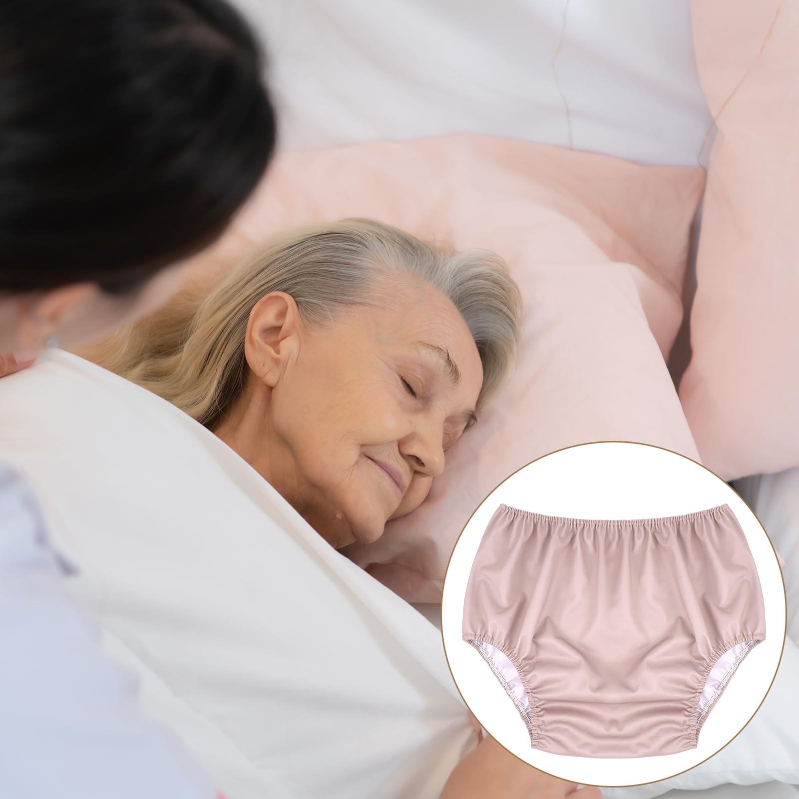Breathffy 6 Pcs Adult Leakproof Incontinence Underwear for Women Men Pull on Cover Pant Washable Underpants Reusable Plastic Dia