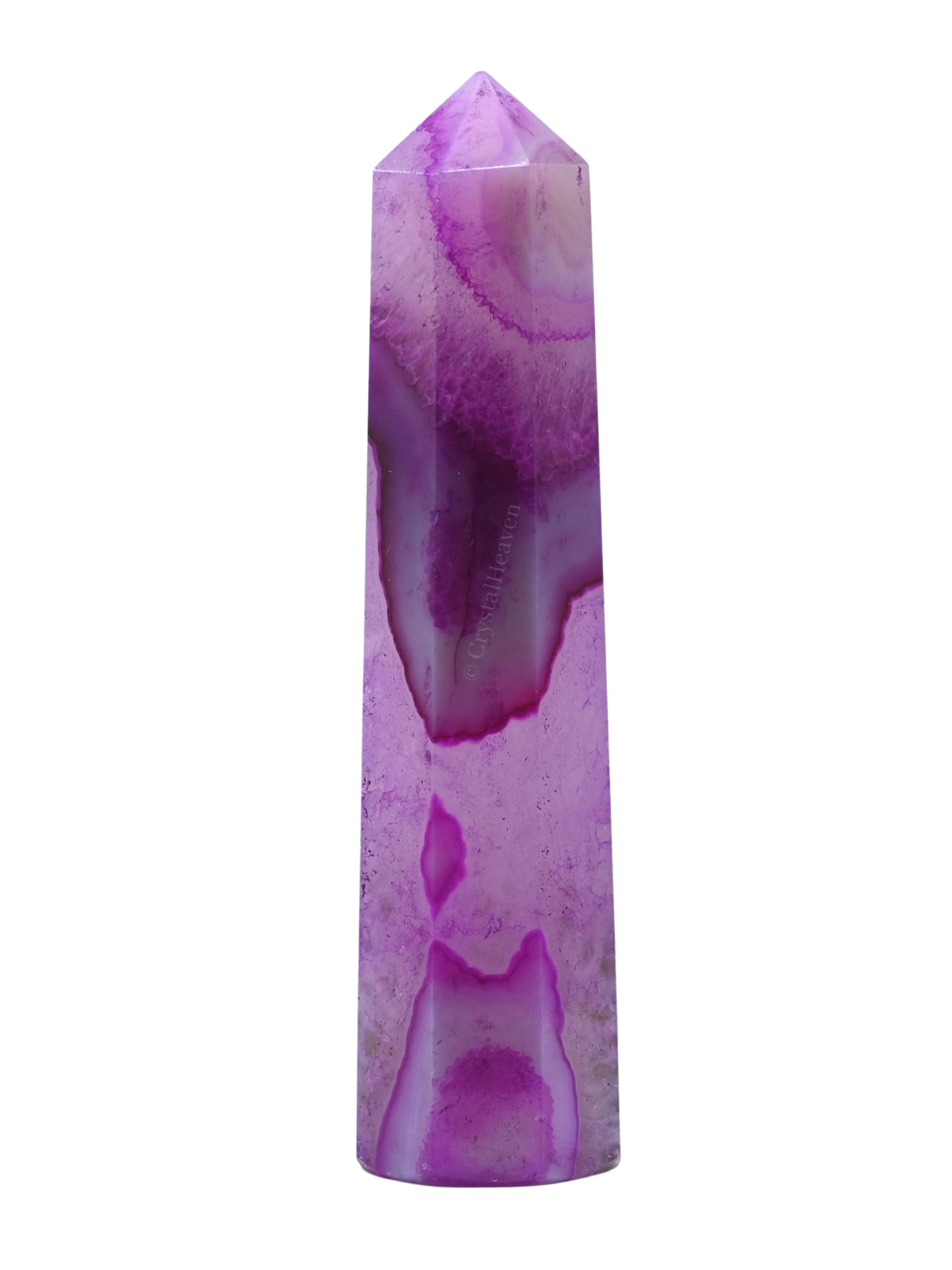 Crystal Heaven Pink Agate Crystal Tower Obelisk Point For Chakra, Healing And Balancing  Aaa Grade Original Certified Gemstone 