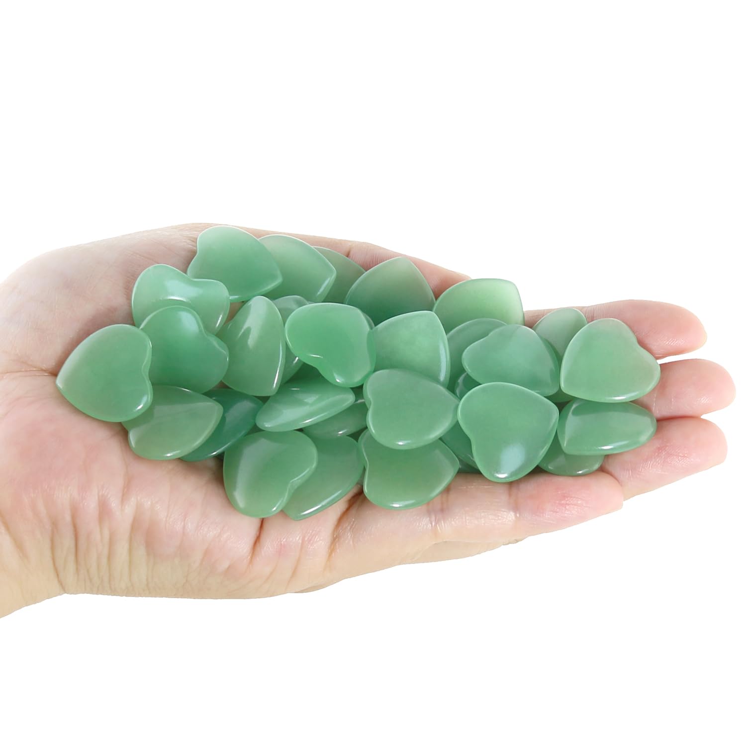 Nvzi Tumbled Polished Natural Green Aventurine Crystals Heart Stones, Crystals and Healing Stones Quartz Bulk for Wicca, Reiki,