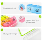 AUVON Weekly Pill Organizer 2 Times a Day, Large 7 Day AM PM Pill Box Organizer, Daily Pill Case with Moisture-Proof & Design Re