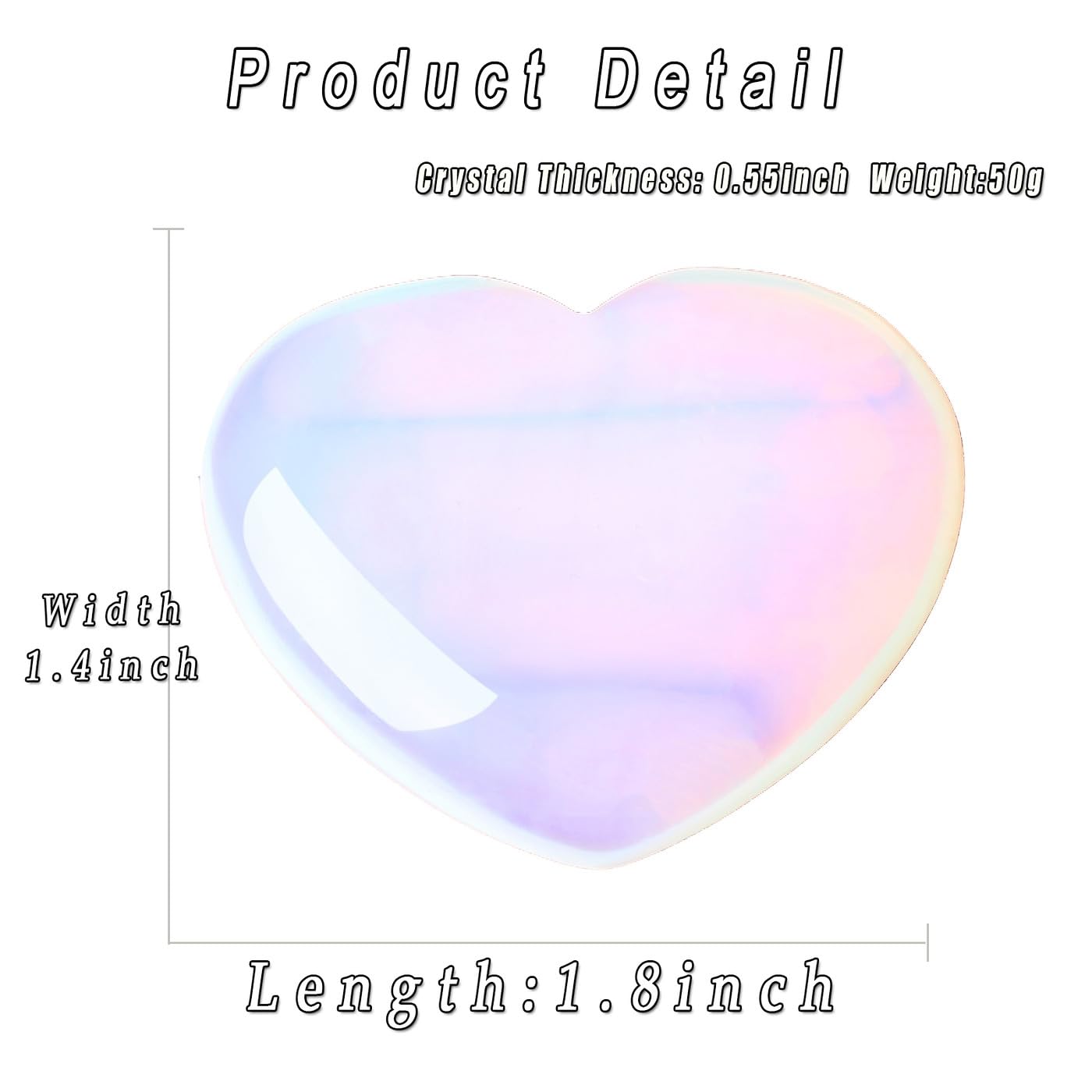 MAIBAOTA 45 mm Opal Stones Heart Love Crystal Valentines Gifts for Herfriend Wife Palm Stone Reiki Crystal Gemstone Worry Stones