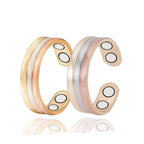 Copper Rings for Women for Arthritis and Joint,Pure Copper Adjustable Tricolour Gold Set Magnetic Therapy Ring,3500 Gauss Magnet