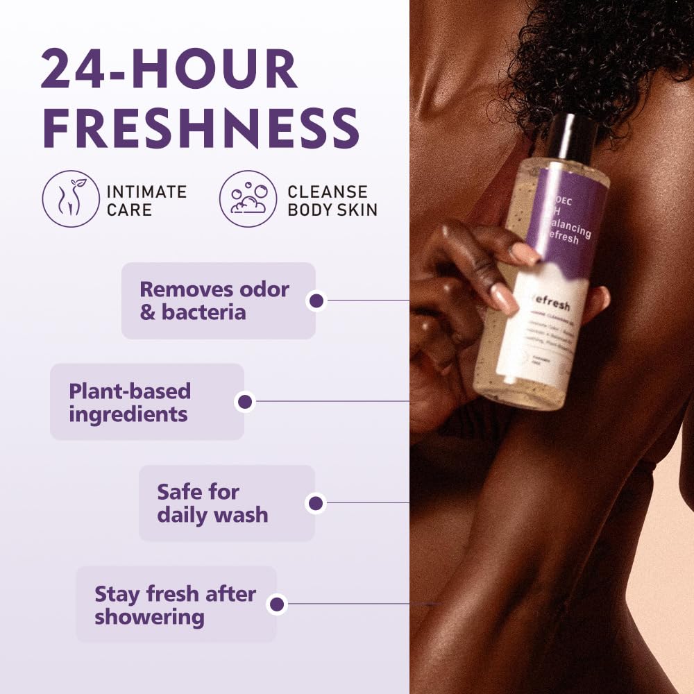 Narvokey Her Refresh pH Balancing Shower Gel, Natural Feminine Hygiene Solution-8fl oz