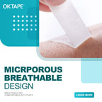 OK TAPE OKPore Medical Surgical Tape Nonwoven (Pack of 24) - First Aid Surgical Tape Hypoallergenic and Breathable for Wound Dre