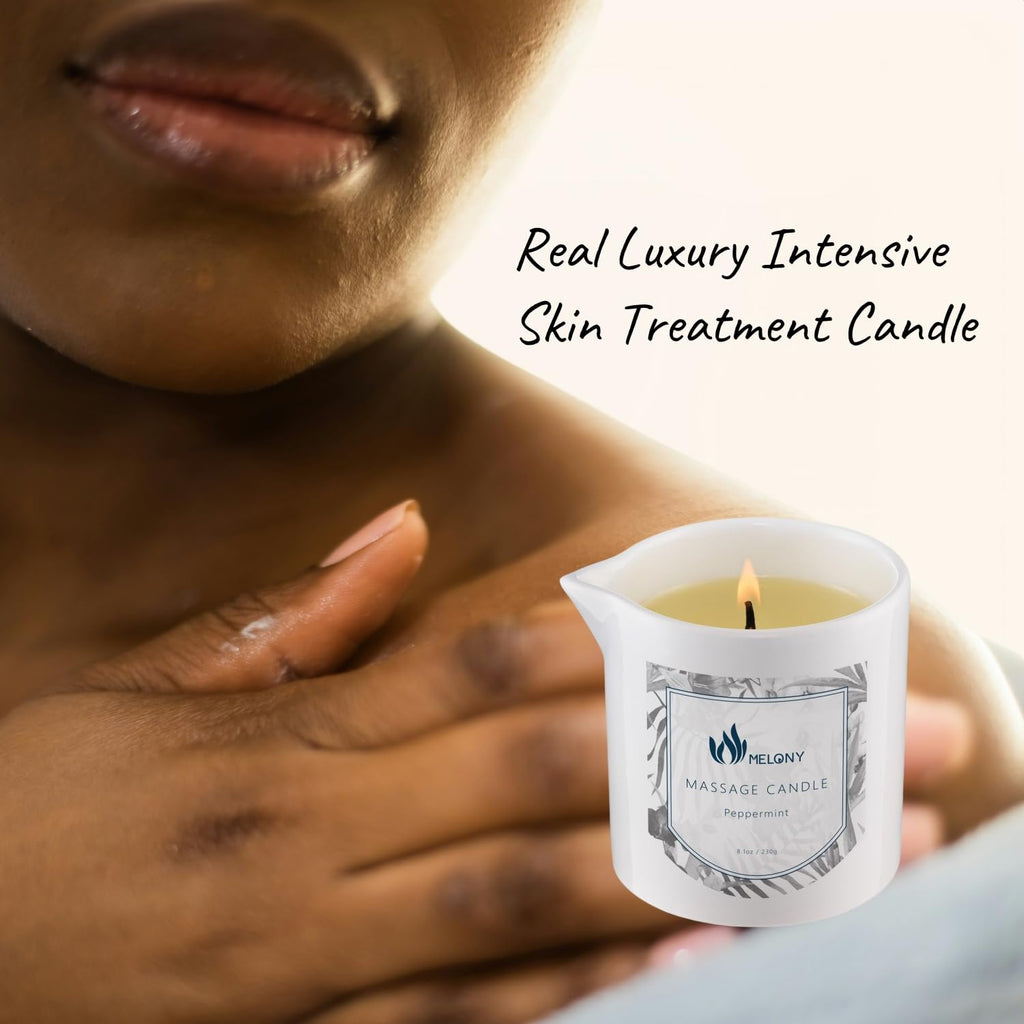 MELONY Massage Candle Oil, Moisturizing, Body Oil Candle, Natural Soybeans, 8.1 oz, Bamboo Orchid