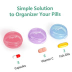 Opret Small Pill Box (3 Pcs), Cute Pill Case Portable for Pocket Purse Briefcase Travel Pills Box Medicine Storage Container Ear