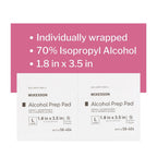McKesson Alcohol Prep Pads [Pack of 1000] 70% Isopropyl, Individually Wrapped Wipes, Sterile, Medical-Grade, First Aid, Large, 1