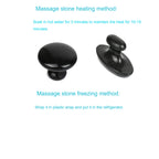 Windfulogo 2 Pcs Long Mushroom Shaped Massage Stones Natural Bian Stone Hot Rock for Spa Massage Black