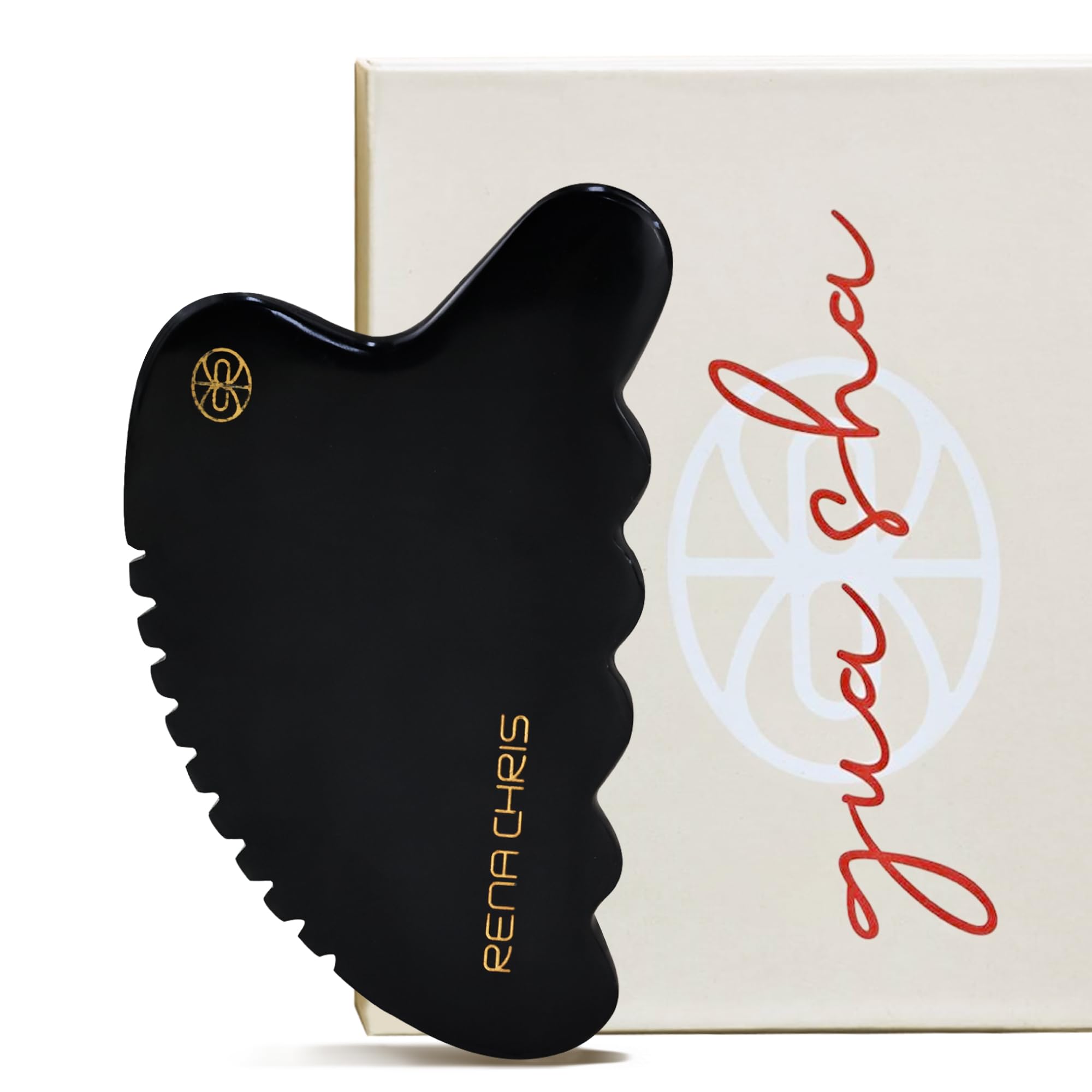 Rena Chris Body Gua Sha Tools, Natural BianStone GuaSha Tool, Manual Massage Sticks for Jawline Sculpting and Puffiness Reducing