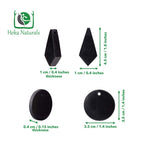 Heka Naturals Shungite Crystal Necklace Pendants Set | Healing Crystals & Chakra Necklace - Gemstone Jewelry for Men & Women - S