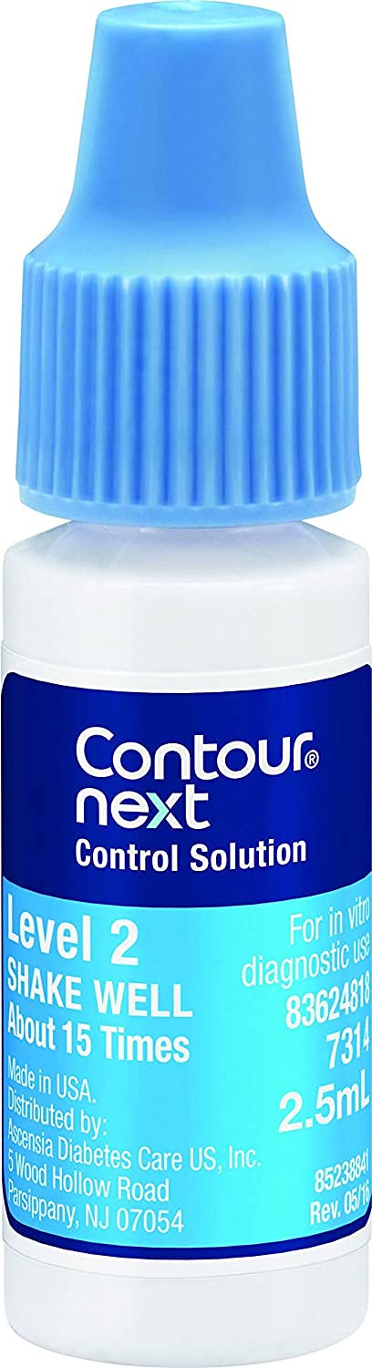Contour Plus Solution Control Test CONTOUR NEXT Control Solution for Glucose Test Meter, Level 2, 2.5mL B ...