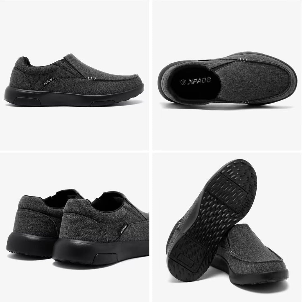 XPACS Mens Stylish Orthotic Driving Loafers with Bungee Lace, Best Comfort Arch Support Shoes for Diabetic Recovery, Flexing Wal
