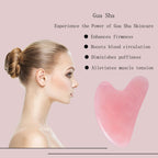 YAMHOHO Gua Sha Jade Stone Gua Sha Massage Tool, Guasha Tool for Face and Body Skin Massage. Tools for SPA Acupuncture, Pink Sto