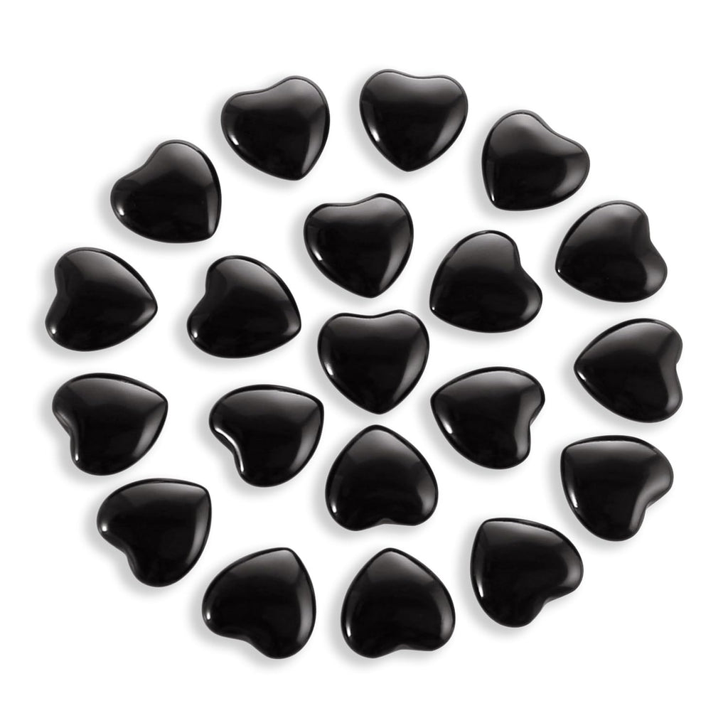 Nvzi Tumbled Polished Natural Black Obsidian Crystal Heart Stones, Crystals and Healing Stones Quartz Bulk for Wicca, Reiki, Hea