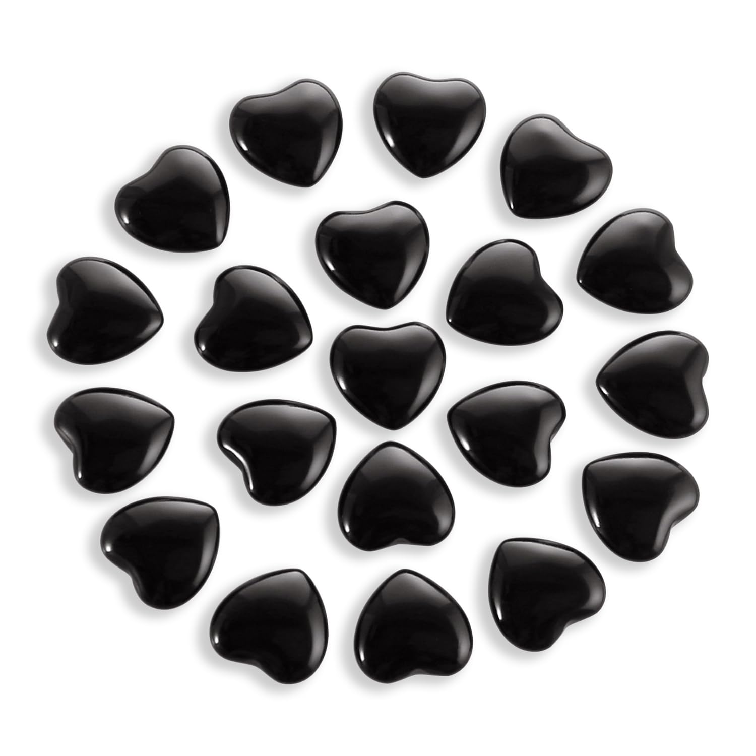 Nvzi Tumbled Polished Natural Black Obsidian Crystal Heart Stones, Crystals and Healing Stones Quartz Bulk for Wicca, Reiki, Hea