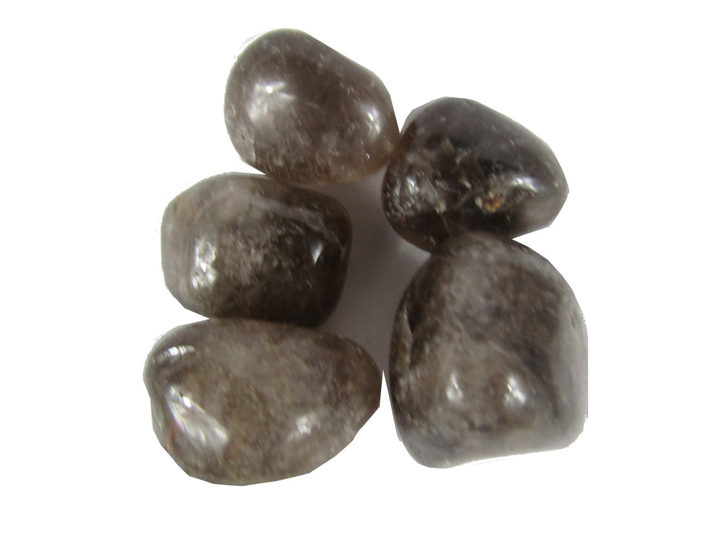 CircuitOffice 5 Piece Smoky Quartz Tumbled Stones (0.75 - 1.25) - Healing Stones, Metaphysical Healing, Chakra Stones for Wicca,