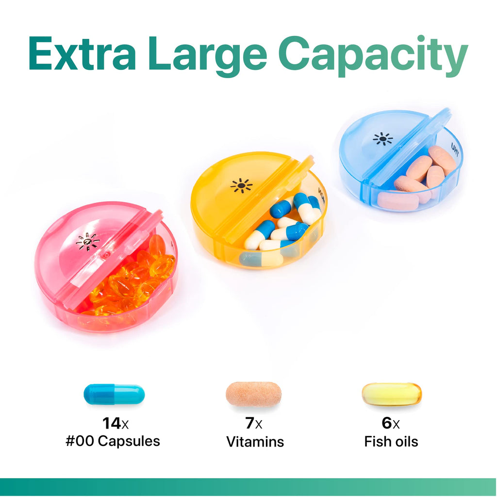 Sukuos Weekly Pill Organizer 7 Day 2 Times a Day, Large Daily Pill Box Easy to Open, BPA Free AM PM Pill Case for Medicine/Vitam