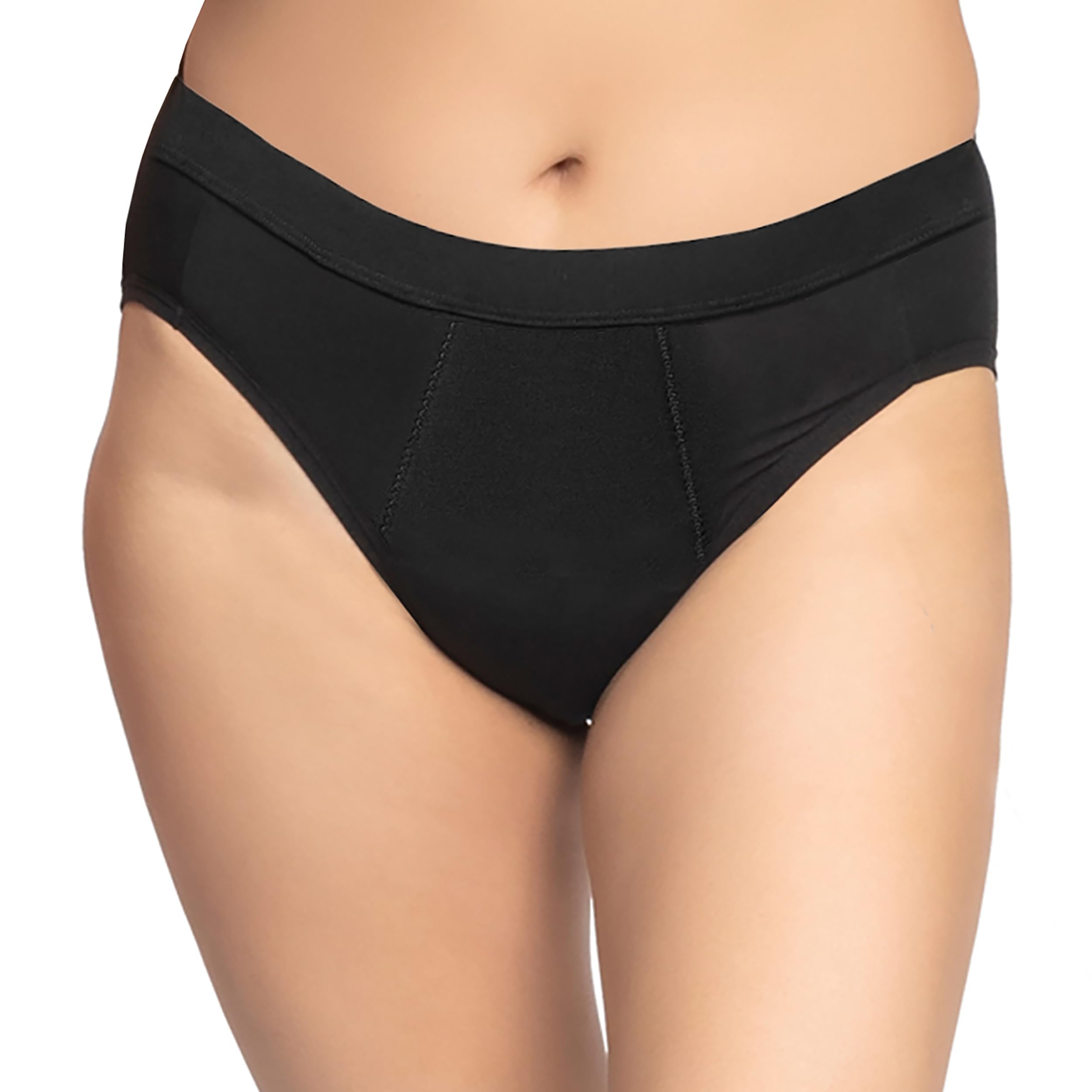 4period Period Underwear for Women & Teens; Comfortable, Breathable, No Side Leaks, Heavy Absorbency (3 Black, 4X-Large)