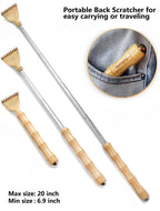 YEHORIN Back Scratcher Telescoping, Portable Extendable Bamboo Backscratcher for Men for Women with Beautiful Gift Packaging, Bo