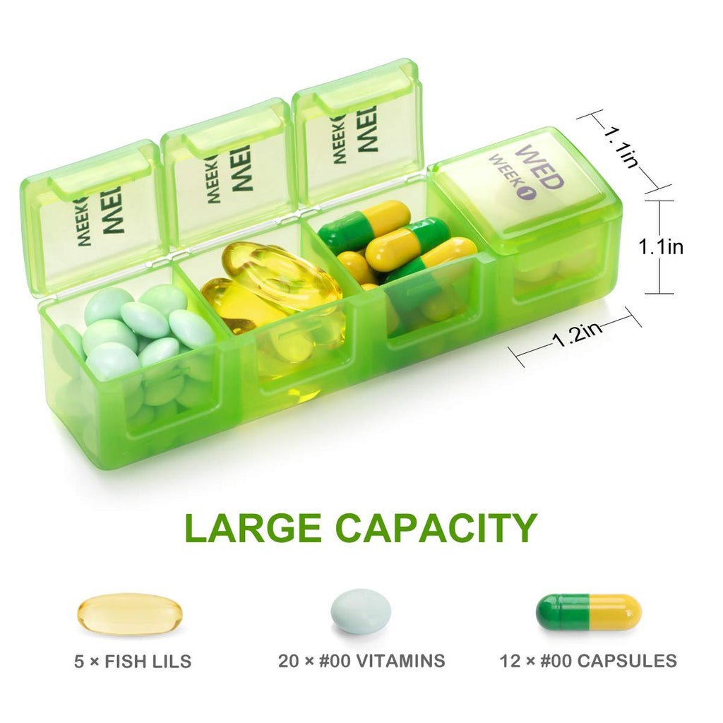 Sukuos Monthly Pill Organizer 28 Day, Large Moisture-Resistant Pill Box Cases with Dust-Proof Box and Clear Lid for Vitamin/Fish