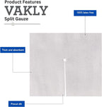 Split Drain Sponge Gauze 4x4 Sterile 6 Ply Pads [Pack of 100] Absorbent Precut 4X4 Non-Woven Slit Bandage for I.V. Tracheostomy
