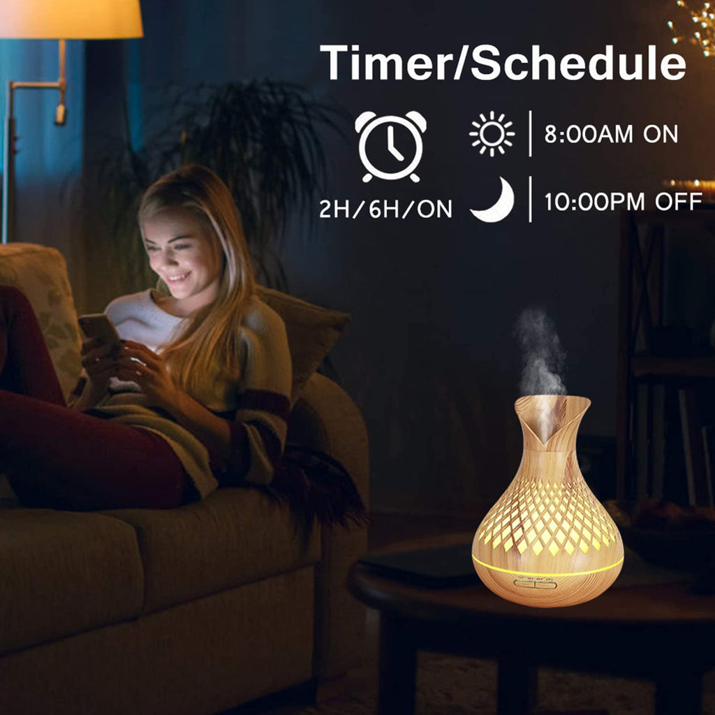 Smart WiFi Essential Oil Diffuser, 500ml Aromatherapy Diffuser Humidifier for Large Room, Works with App & Alexa Google Home Voi