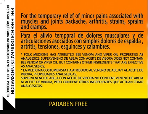 Veneno De Abeja Aceite De Vibora Analgesic Ointment 5 oz (150 g) Paraben Free
