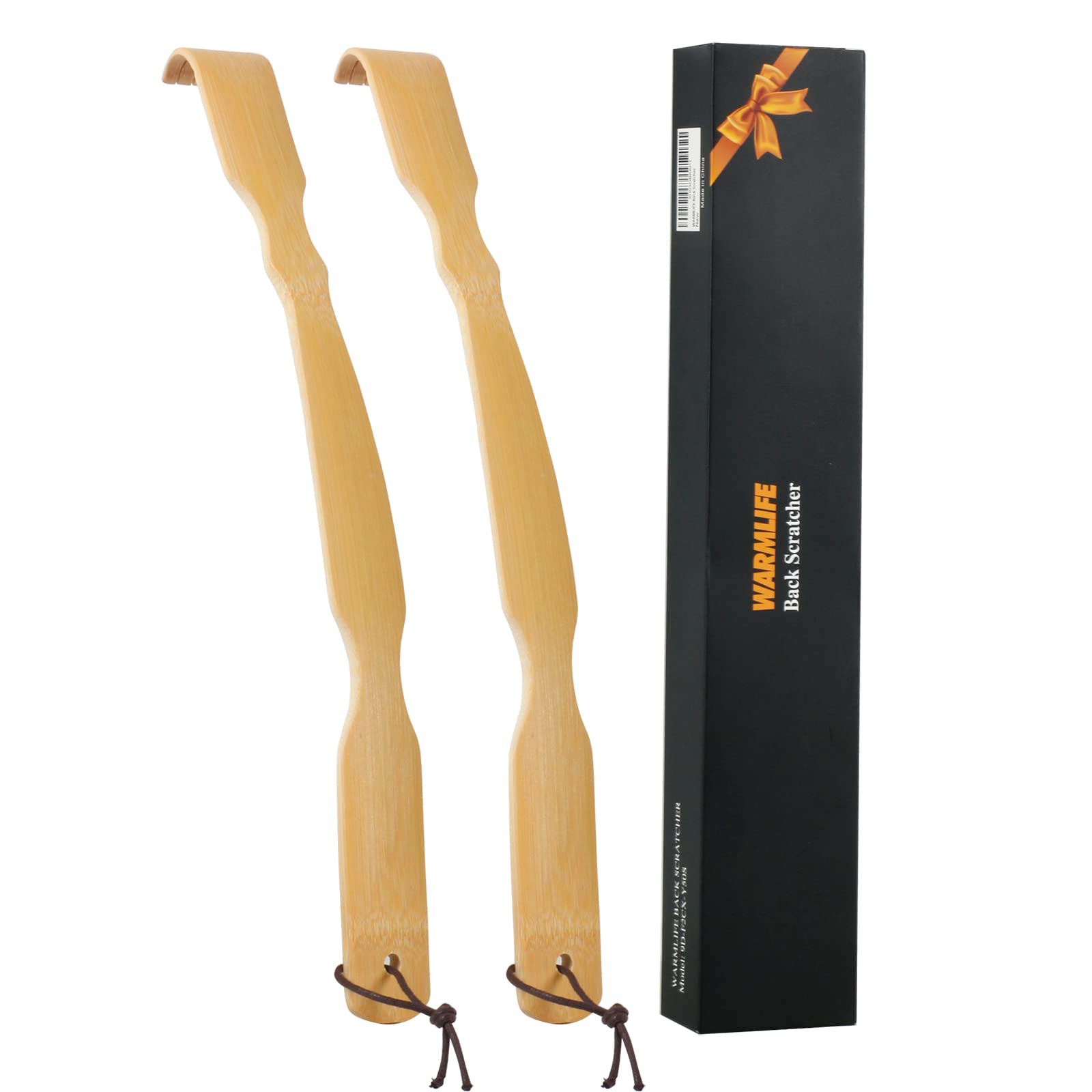 WARMLIFE Back Scratcher, 2 Pack Back Scratcher for Men Gifts for Women, 17 Inch Curved Long Handle Bamboo Back Scratcher Ideal G